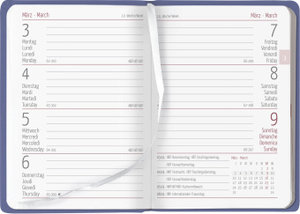 Ladytimer Mini Deluxe Lavender 2025 - Taschen-Kalender 8x11,5 cm - Tucson Einband - Motivprägung Spruch - Weekly - 144 Seiten - Alpha Edition