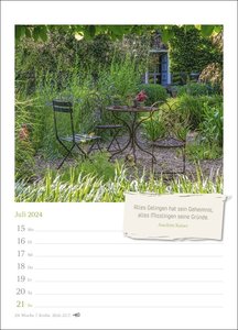 Zauberhafte Gärten Wochenkalender 2024. Dekorativer Wandplaner zum Eintragen mit 53 romantischen Garten-Fotos und Zitaten. Termin-Kalender 2024 für die Wand. 16,5 x 23 cm