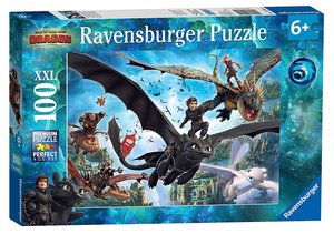 Ravensburger Kinderpuzzle - 10955 Dragons: Die verborgene Welt - Dragons-Puzzle für Kinder ab 6 Jahren, mit 100 Teilen im XXL-Format