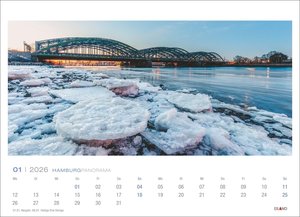 Hamburg Panorama Postkartenkalender 2026