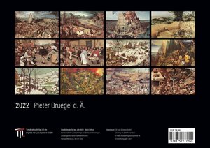 Pieter Bruegel d. Ä. 2022 - Black Edition - Timokrates Kalender, Wandkalender, Bildkalender - DIN A4 (ca. 30 x 21 cm)