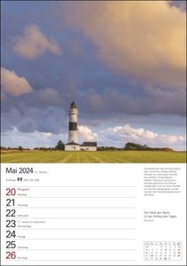 Sylt Wochenplaner 2024. Fotokalender mit Platz für Organisatorisches. Termin-Kalender zum Aufhängen mit abwechslungsreichen Inselmotiven, Zitaten und Wochenkalendarium