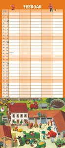 Ali Mitgutsch Familienkalender 2025 – Wandkalender – Familienplaner mit 5 Spalten – Format 22 x 49,5 cm