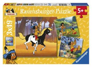 Ravensburger 09308 - Yakari Unterwegs, 3 x 49 Teile Puzzle