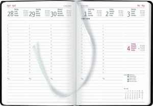 Zettler - Wochenplaner Tucson 2025 schwarz, 15x21cm, Taschenkalender mit 128 Seiten mit 1 Woche auf 2 Seiten, Adressteil, Notizbereich, Monatsübersicht, Mondphasen und internationales Kalendarium