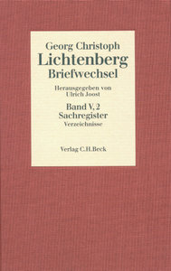 Lichtenberg Briefwechsel  Bd. 5: Register