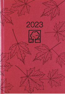 Wochenbuch rot 2023 - Bürokalender 14,6x21 cm - 1 Woche auf 2 Seiten - 128 Seiten - mit Eckperforation - Notizbuch - Blauer Engel - 766-0711