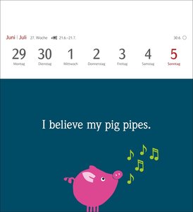 Now I know how the rabbit runs Postkartenkalender 2026 - 53 denglische Sprüche und Sprichwörter