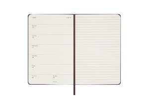 Moleskine 12 Monate Wochen Notizkalender 2024, Pocket/A6, Burgundrot