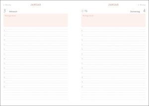 Tages-Kalenderbuch A5 2024. Pinker Terminkalender mit Schulferien und Feiertagen. Buch-Kalender mit Lesebändchen und Gummiband. Taschenkalender 2024 zum Planen von Terminen