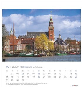 Ostfriesland einfach schön Postkartenkalender 2024. Schafe, Leuchttürme und Meer: Urlaubsfeeling in einem kleinen Kalender zum Aufstellen. Ostfriesland in einem Postkarten-Fotokalender.