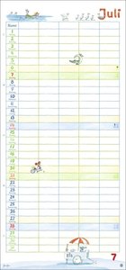 Helme Heine Familienplaner 2024. Familienkalender mit 5 Spalten. Liebevoll illustrierter Familien-Wandkalender mit Schulferien und Stundenplänen.