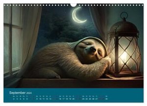 Der Kalender für echte Faultiere (Wandkalender 2024 DIN A3 quer), CALVENDO Monatskalender