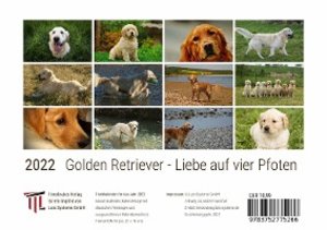 Golden Retriever - Liebe auf vier Pfoten 2022 - Timokrates Kalender, Tischkalender, Bildkalender - DIN A5 (21 x 15 cm)