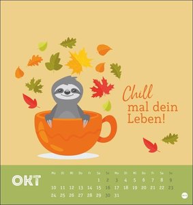 Faultier Postkartenkalender 2022