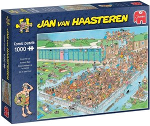 Jumbo 20039 - Jan van Haasteren, Ab in den Pool, Comic-Puzzle, 1000 Teile