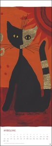 Rosina Wachtmeister Vertical Kalender 2023. Kunstvoller Wandkalender mit farbenfrohen Katzenbildern. Langer Kunst-Kalender 2023 XXL. 24,5x69 cm
