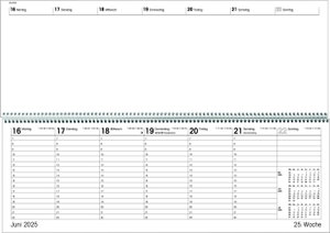 Tischquerkalender Giganta XXL Recycling 2025 - 42,2x14,8 cm - 1 Woche auf 2 Seiten - Bürokalender - Stundeneinteilung 7 - 22 Uhr - 126-0700