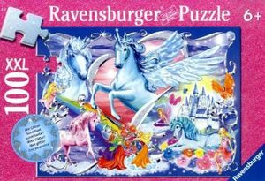 Ravensburger Kinderpuzzle - 13928 Die schönsten Einhörner - Einhorn-Puzzle für Kinder ab 6 Jahren, mit 100 Teilen im XXL-Format, mit Glitzer