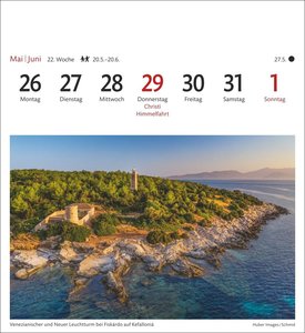 Griechische Inseln Sehnsuchtskalender 2025 - Wochenkalender mit 53 Postkarten