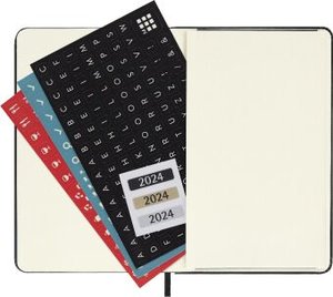 Moleskine 12 Monate Tageskalender 2024, Pocket/A6, Schwarz