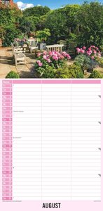 Gartenzauber 2025 - Streifenplaner 22 x 45 cm - Wandplaner mit 3 Spalten - viel Platz für Notizen - Gartenkalender - Gärten und Parks - Naturkalender