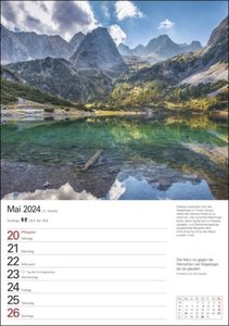 Berge Wochenplaner 2024. Landschafts-Wandkalender zum Aufhängen und Eintragen mit 53 atemberaubenden Bergpanoramen. Terminkalender 2024 Wand. 25 x 35,5 cm