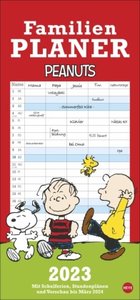 Peanuts Familienplaner 2023. Familienkalender mit 5 Spalten. Humorvoll illustrierter Familien-Wandkalender mit Snoopy, Charlie Brown und Co.