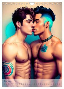 Schwule Liebe (Wandkalender 2024 DIN A4 hoch), CALVENDO Monatskalender