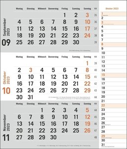 times&more 3-Monats-Planer orange 2023. Praktischer Wandplaner mit Datumsschieber. Büro-Kalender mit Notizspalte und Jahresübersicht. Wandkalender 2023 fürs Büro. 30x35 cm