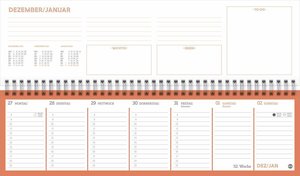 Neon Orange Wochenquerplaner Kalender 2022