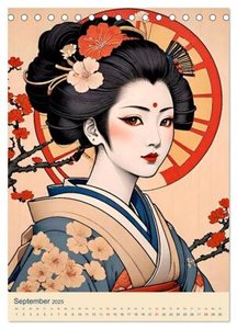 Japanische Geishas (Tischkalender 2025 DIN A5 hoch), CALVENDO Monatskalender