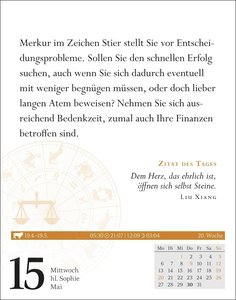 Waage Sternzeichenkalender 2024: Tagesabreißkalender. Tischkalender 2024 mit täglichem Horoskop. Kleiner Kalender mit täglichem Blick in die Sterne