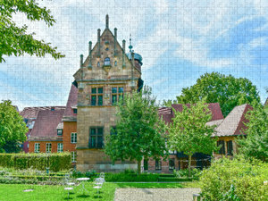 CALVENDO Puzzle Zauberhafter Renaissance Garten am Tucherschloss Museum, Hirschelgasse, Nürnberg 1000 Teile Puzzle quer