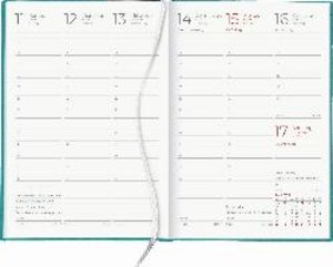 Wochenbuch türkis 2023 - Bürokalender 14,6x21 cm - 1 Woche auf 2 Seiten - 128 Seiten - mit Eckperforation - Notizbuch - Blauer Engel - 766-0717