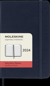 Moleskine 12 Monate Tageskalender 2024, Pocket/A6, Saphir