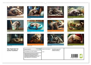 Der Kalender für echte Faultiere (hochwertiger Premium Wandkalender 2024 DIN A2 quer), Kunstdruck in Hochglanz