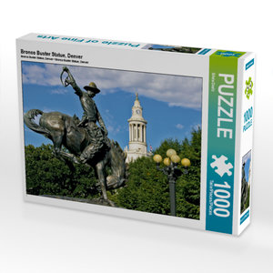 CALVENDO Puzzle Bronco Buster Statue, Denver 1000 Teile Puzzle quer