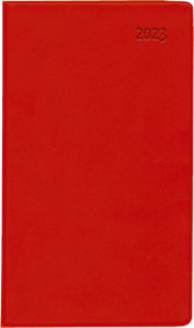 Taschenplaner rot 2023 - Bürokalender 9,5x16 cm - 64 Seiten - 1 Woche auf 1 Seite - separates Adressheft - faltbar - Notizheft - 540-1013