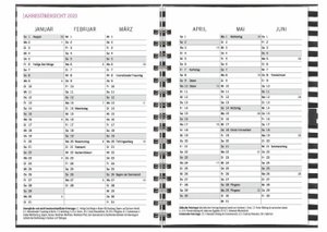 Familienplaner Buch A5 Streifen 2023. Praktischer Buchkalender mit Gummiband und Stiftehalter. Stylischer Familien-Kalender mit 5 Spalten. Terminkalender 2024
