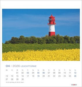 Leuchttürme Postkartenkalender 2026