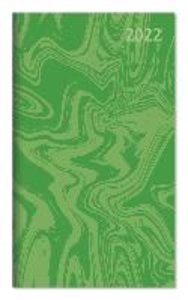 Taschenplaner grün 2022 - Bürokalender 8,8x15,2 cm - 1 Woche auf 1 Seite - Kartoneinband - separates Adressheft - faltbar - Notizheft - 540-1113