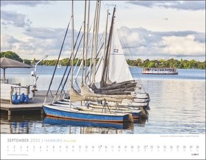 Hamburg Kalender 2023. Reise-Wandkalender mit 12 atemberaubenden Fotografien der Hansestadt. Städte-Kalender 2023 zum Aufhängen. 44x34 cm. Querformat.