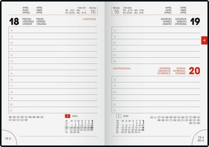 Tageskalender, Taschenkalender, 2024, Modell 736, Naturkarton, hanf