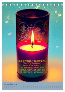 Chinesische Weisheiten. Zh ngguó zhìhuì (Tischkalender 2024 DIN A5 hoch), CALVENDO Monatskalender