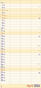 Großdruck Planer für zwei 2026