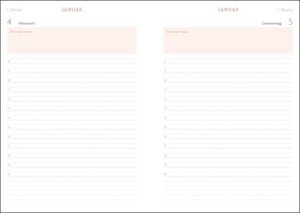 Tages-Kalenderbuch A5 2023. Pinker Terminkalender mit Schulferien und Feiertagen. Buch-Kalender mit Lesebändchen und Gummiband. Taschenkalender 2023 zum Planen von Terminen