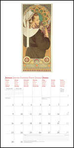 Mucha 2023 - Wand-Kalender - Broschüren-Kalender - 30x30 -30x60 geöffnet - Kunst-Kalender