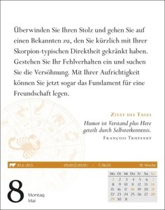 Skorpion Sternzeichenkalender 2023: Tagesabreißkalender. Mini-Tischkalender 2023 mit täglichem Horoskop. Kleiner Kalender mit täglichem Blick in die Sterne.