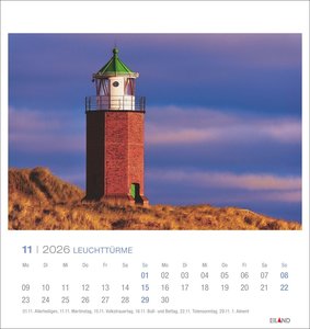 Leuchttürme Postkartenkalender 2026